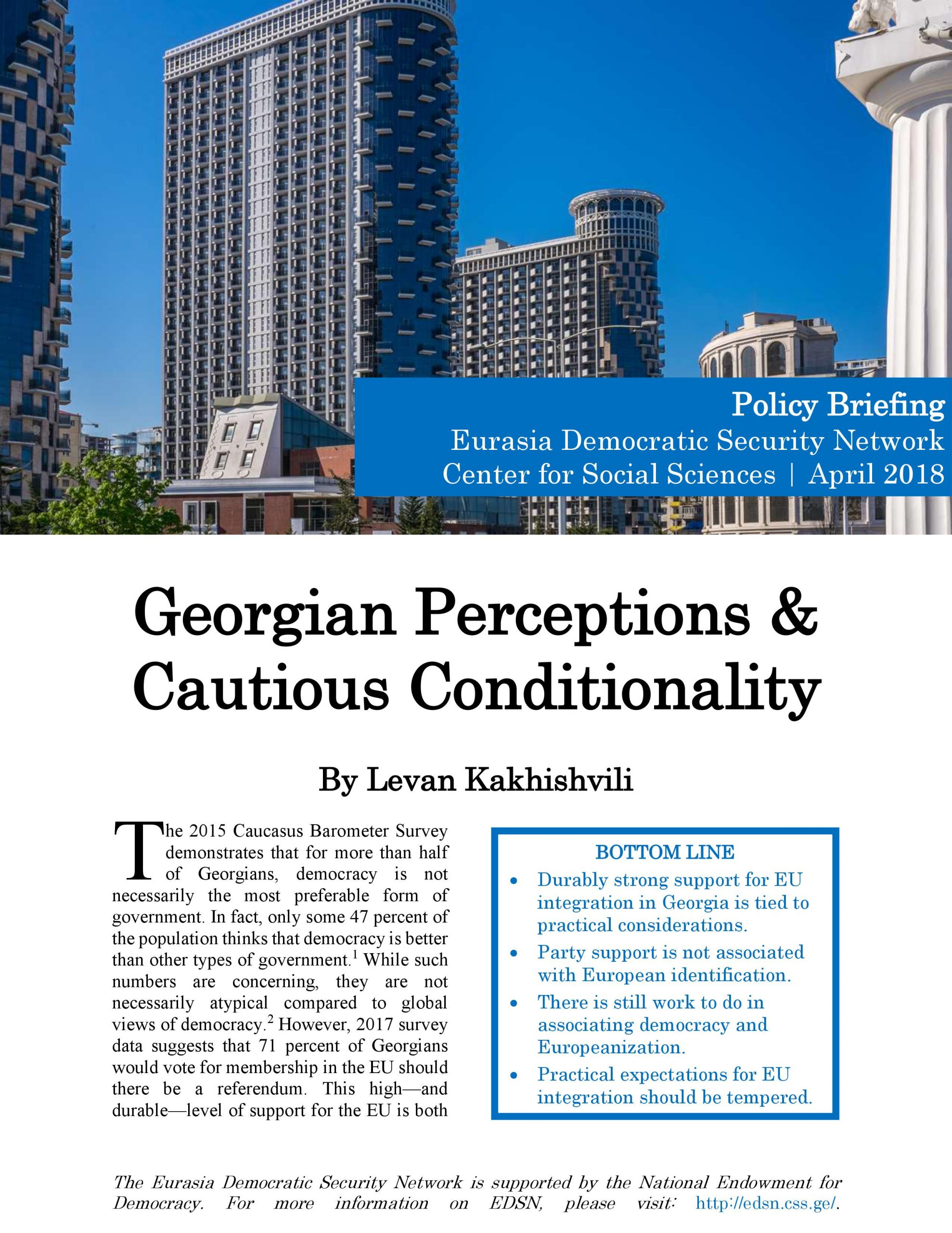 POLICY BRIEFING: Georgian Perceptions & Cautious Conditionality