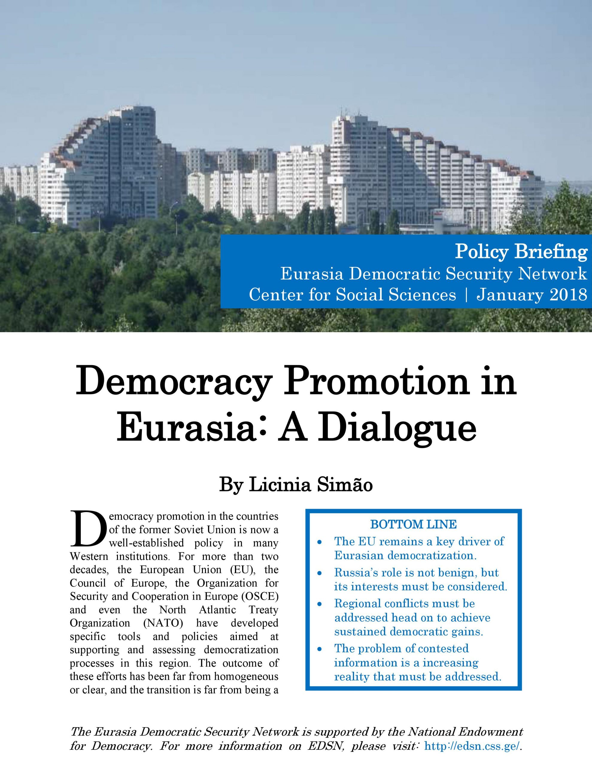 POLICY BRIEFING: Democracy Promotion in Eurasia — A Dialogue